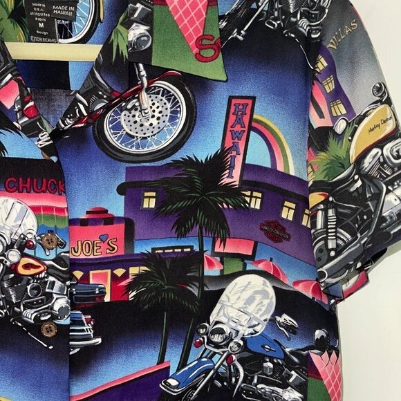 Harley Davidson x Tori Richard Vintage Womens Aloha Shirt Hawaiian Button Front - Picture 7 of 16